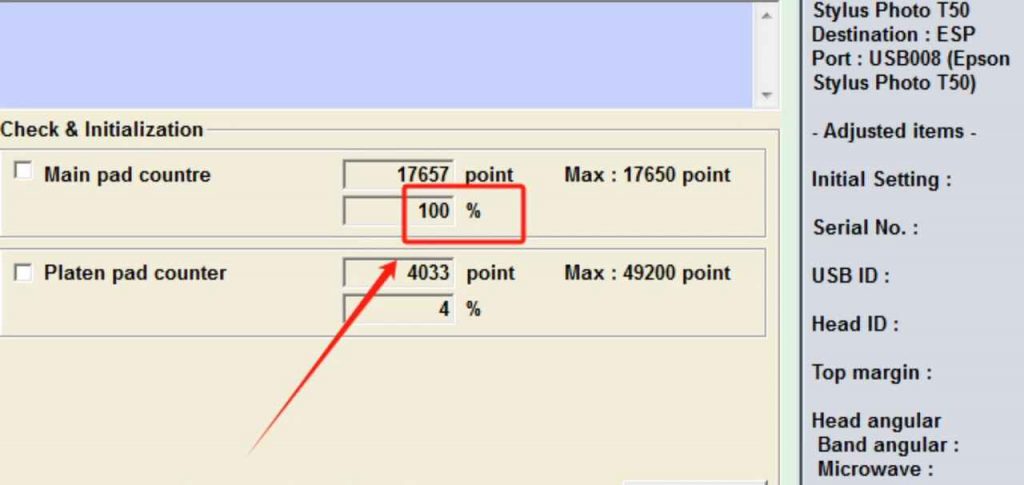 爱普生T50打印机故障打印机交替闪废墨清零软件下载教程